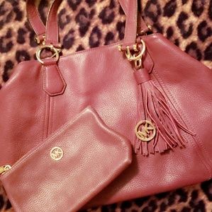 Michael Kors purse and makeup bag